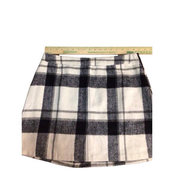 Lulus Mad for Plaid Black and White Flannel A-Line Mini Skirt Size XL - Picture 8 of 9